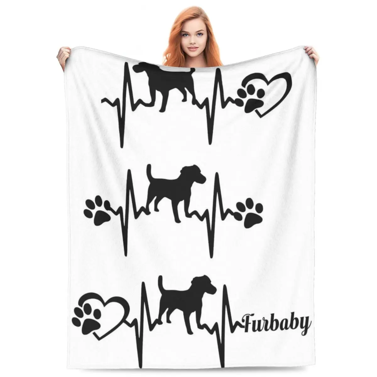 Custom Sofa Fleece Jack Russell Terrier Funny Love Throw Blanket Warm Flannel Pet Blankets for Bed Office Sofa Quilt