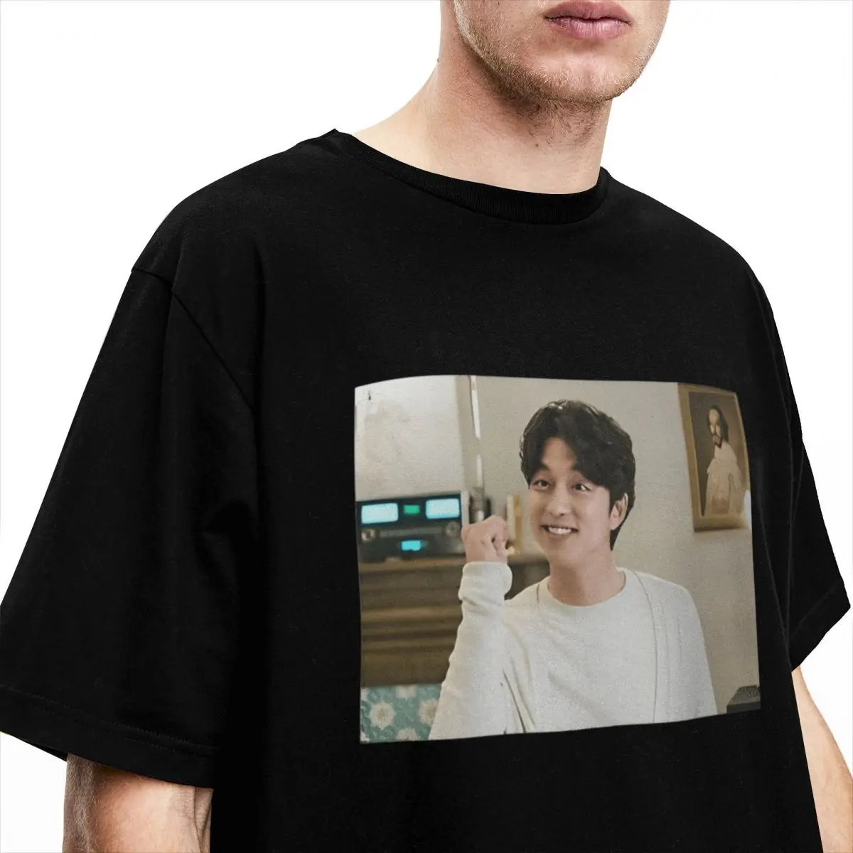 Oversized T-Shirt Gong Yoo Cotton T Shirts Leisure Tee Shirt for Men's Summer Y2K Fun Pattern Short Sleeve Tops