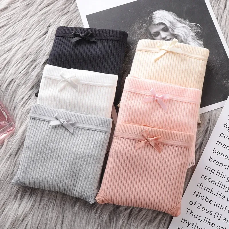 Breathable Mid-Waist Hip Sexy Lace Milk Silk Underwear Women's Threaded Bow Girl's Briefs Lace