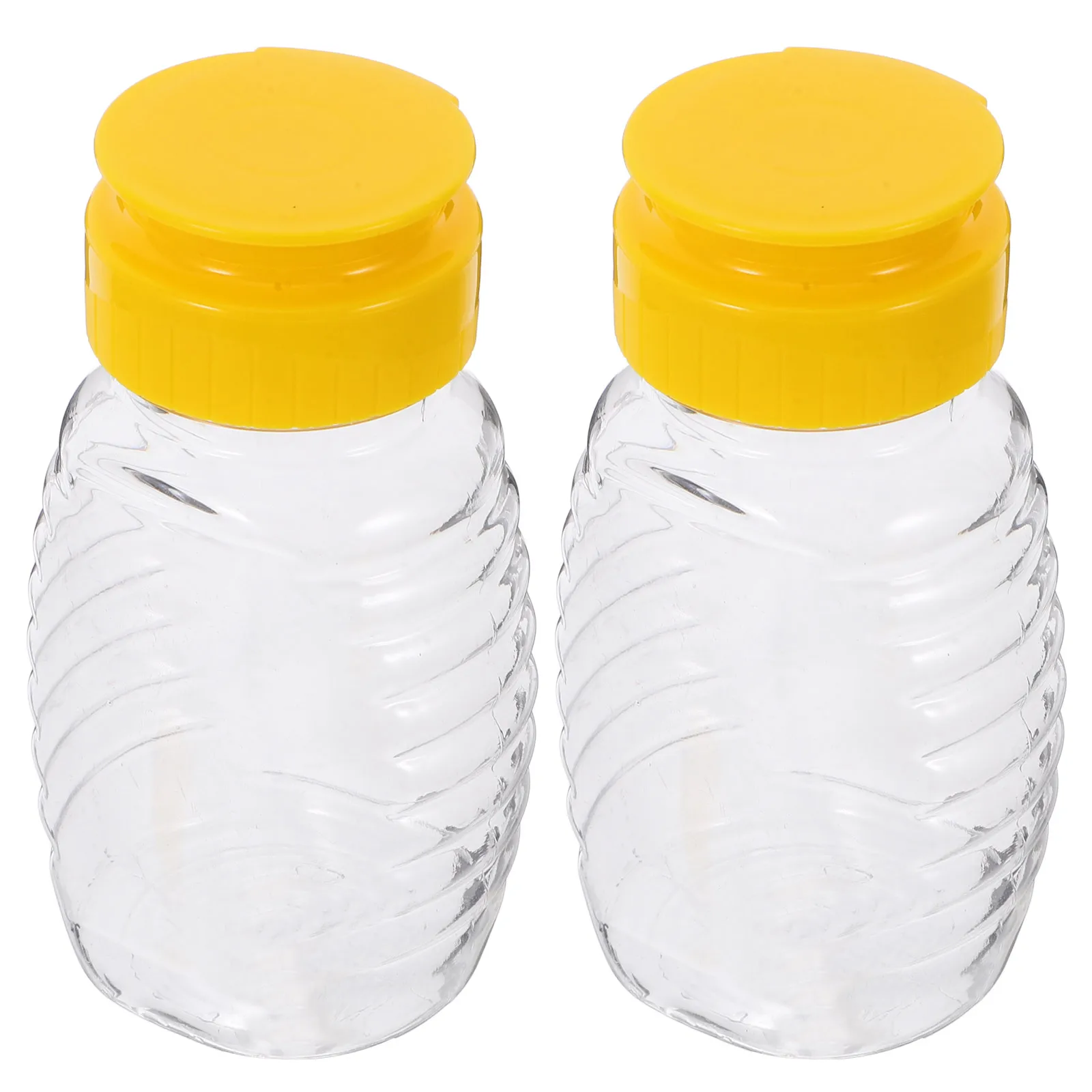 

2Pcs 108Ml Transparent Honey Bottle Squeeze Dispenser Refillable Jar for Kitchen Condiments Syrup Oil Vinegar Portable Storage