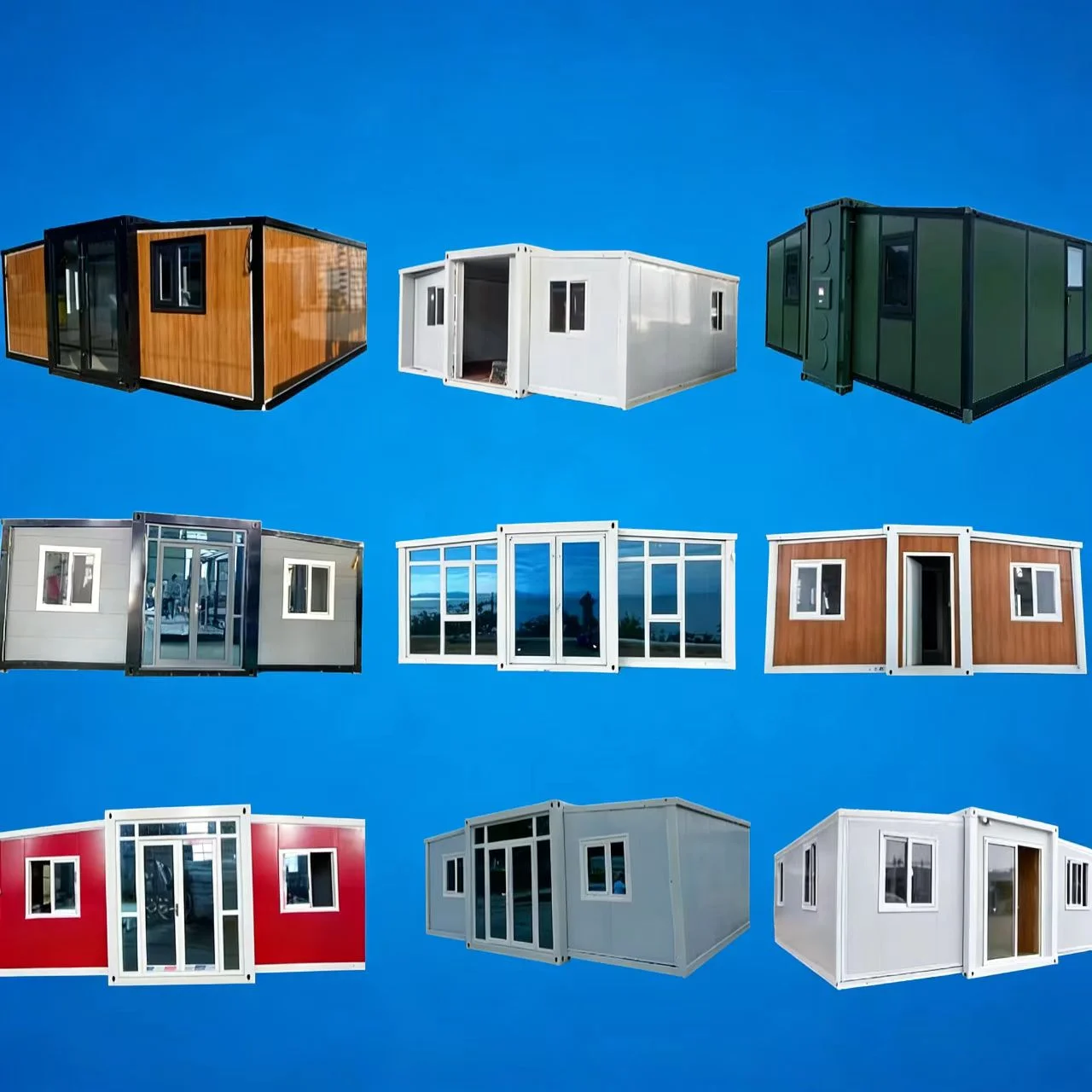 Factory Price Double Wing Folding Room Steel Frame Metal Easy Foldable Living Container Expansion Wing Type for Home Office Use