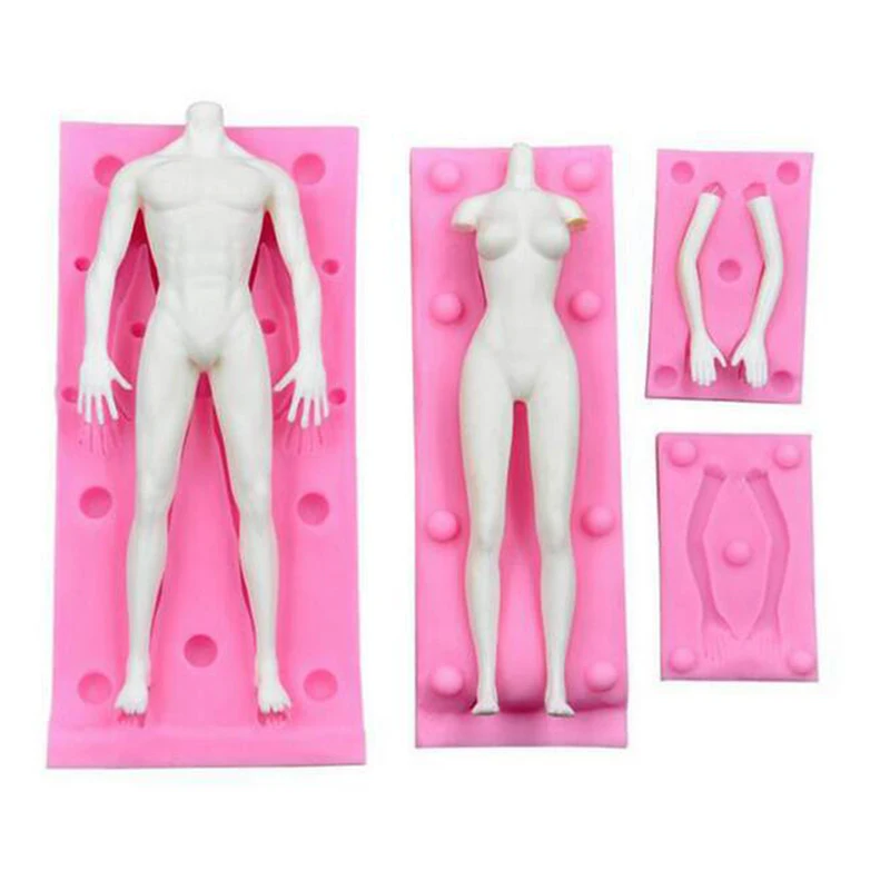 3D Woman Man Girl Nude Fondant Mold Kit People Body Cake Decorating Tools Sugarcraft Polymer Clay Kitchen Bakeware Accessories