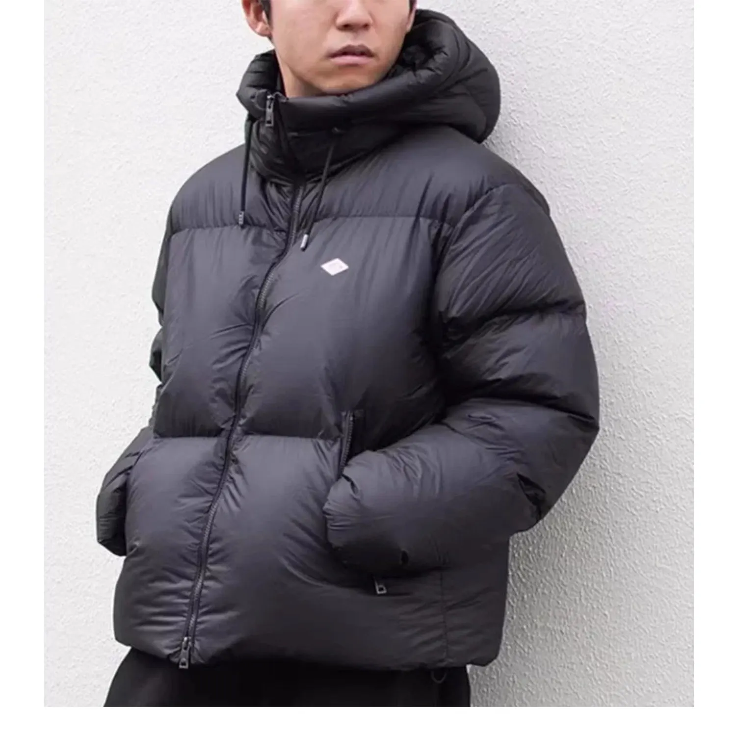 

Thiened Outdoor down Jaet Hooded Windproof High Fluffy Fabric Cold Resistant Polyester Fiber Long Sve Zipper Cl...