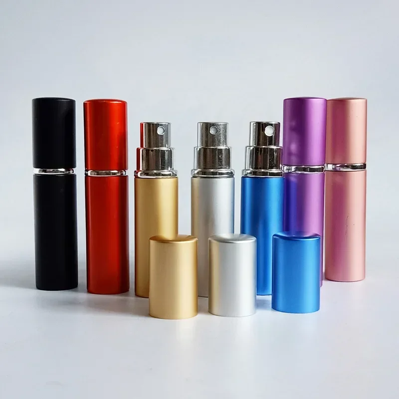 3/5/7 sztuk 5ML aluminiowa butelka perfum wielokrotnego napełniania z atomizerem przenośne puste etui na perfumy pojemnik butelka z rozpylaczem podróżna