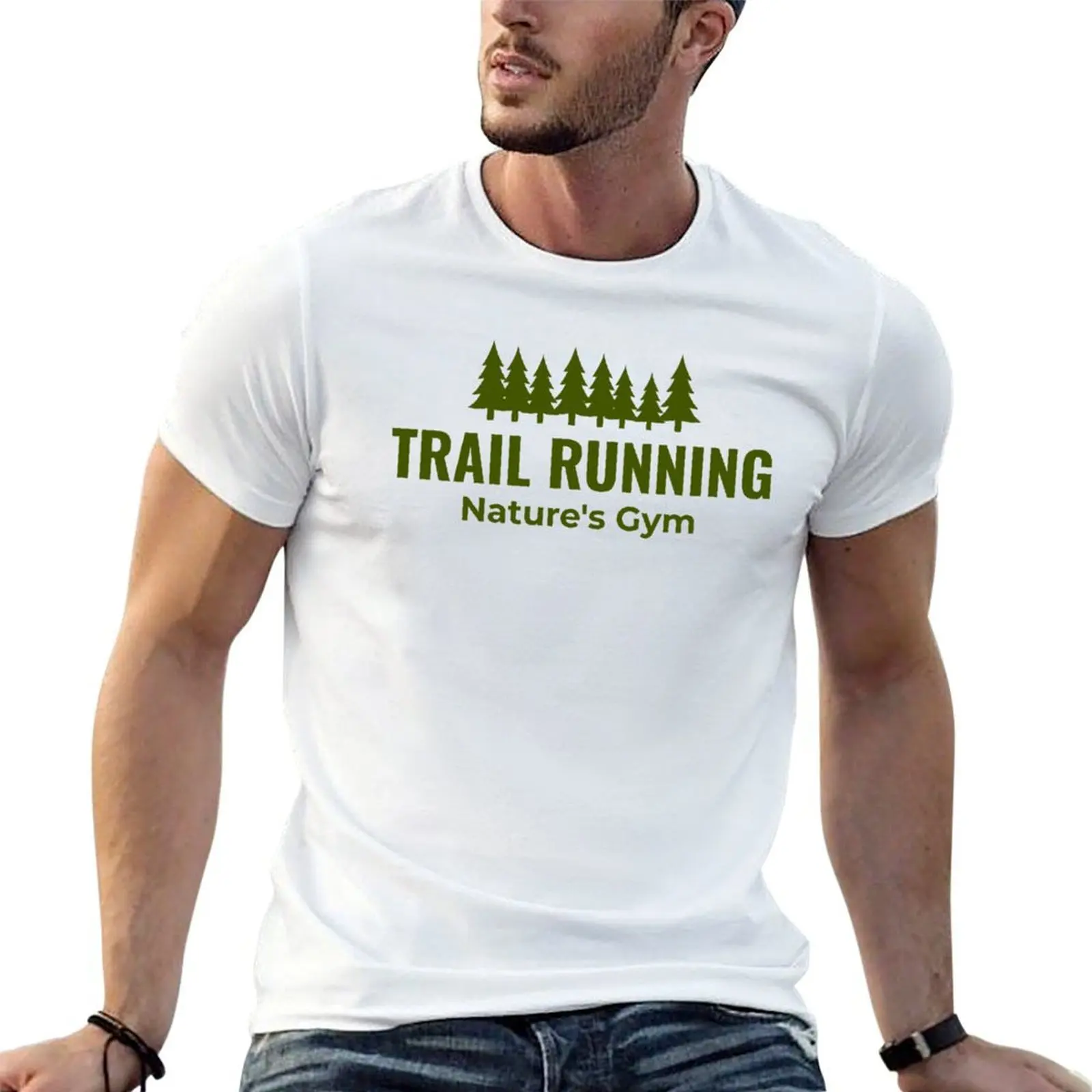 Nature's Gym - TRAIL RUNNING T-Shirt kawaii clothes Short sleeve tee slim fit t shirts for men