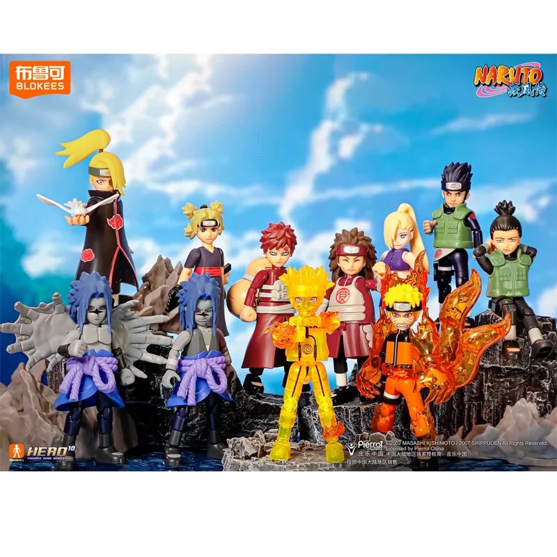 

Original Blokees Naruto GV03 Action Figure Uzumaki Naruto Kakashi Uchiha Sasuke Anime Figura Toy Blind Box Model Toy Gift
