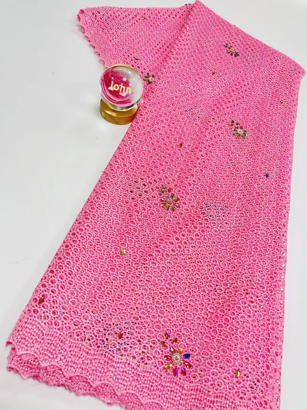 Guipure Water Soluble African Nigerian 2026 High Quality Embroidery Lace Fabric French Tulle Wedding Party Sequins Dress H179-1