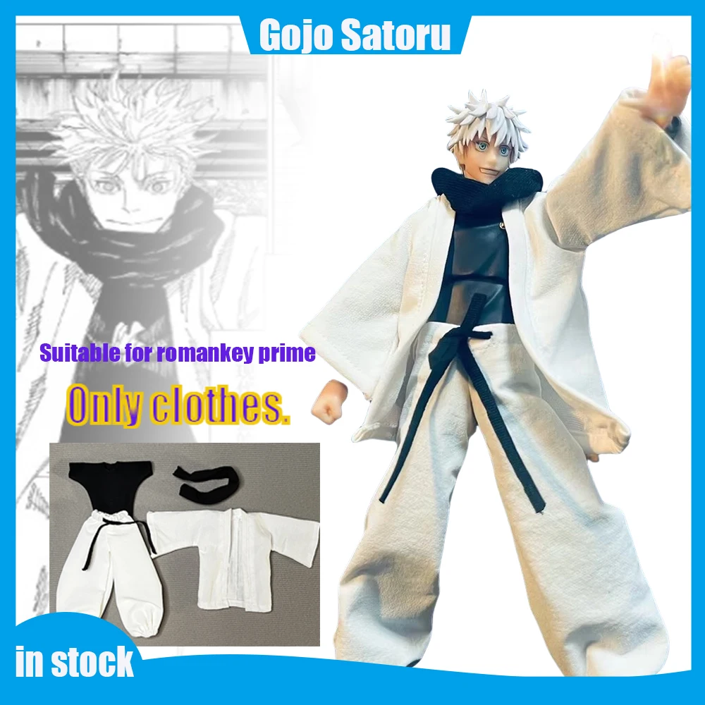 Jujutsu Kaisen Gojo Satoru Custom 1/12 Samurai Uniform White Robe Training Clothes For 6in Soldier Shf Action Figure Model