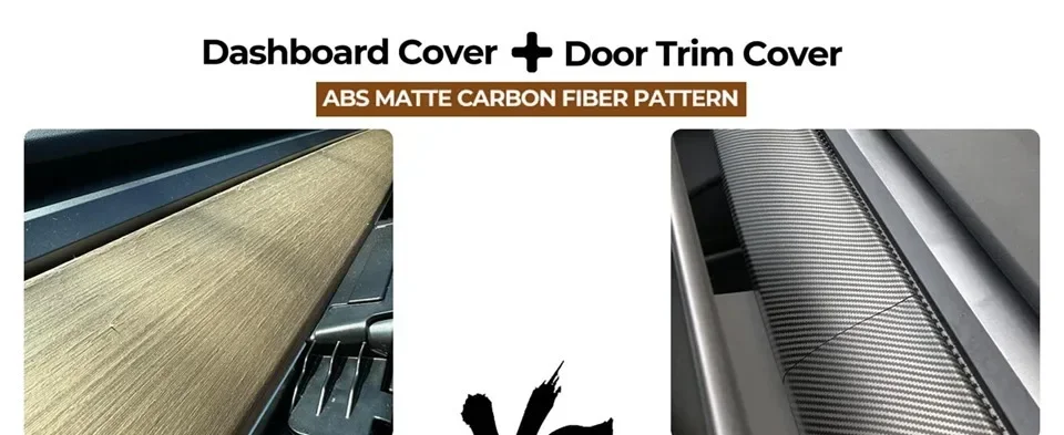 Auto Dashboard Abdeckung Für Tesla Modell 3Y Tür Dash Trim Panel Carbon Fiber ABS Innen Zubehör Aufkleber 2021-2024 Neue – Detail 6