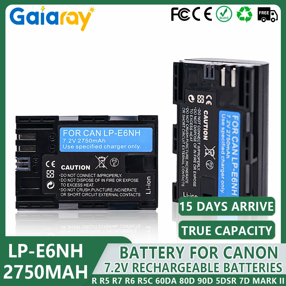 7.2V 2750Mah LP-E6N…