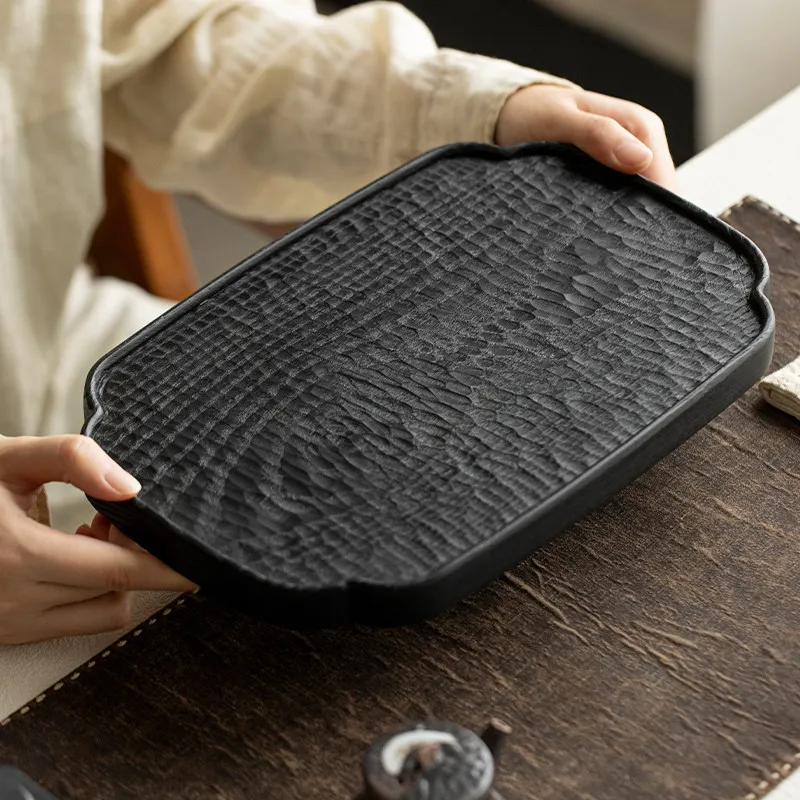 Solid wood pot bearing dry brewing tea sea wabi sandy wind home tea room hotel refreshment tray