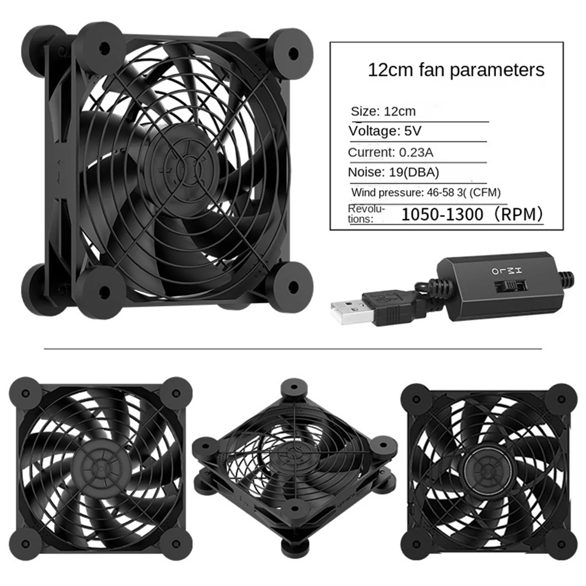 SuperDeals Computer PC Case Fan USB Aangedreven 5V Stille Chassis Koeler voor Router Koeling Schroeven Beschermend Net B
