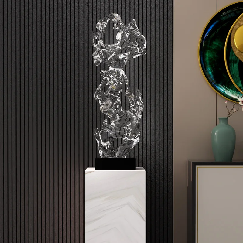 Modern light luxury transparent sculpture floor-to-ceiling ornaments Hotel clubhouse Sales office Model room
