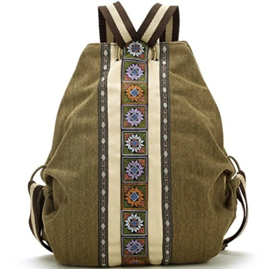 

Women Canvas Backpack Daypack Casual Shoulder Bag Vintage Heavy-duty Anti-theft Travel Backpack