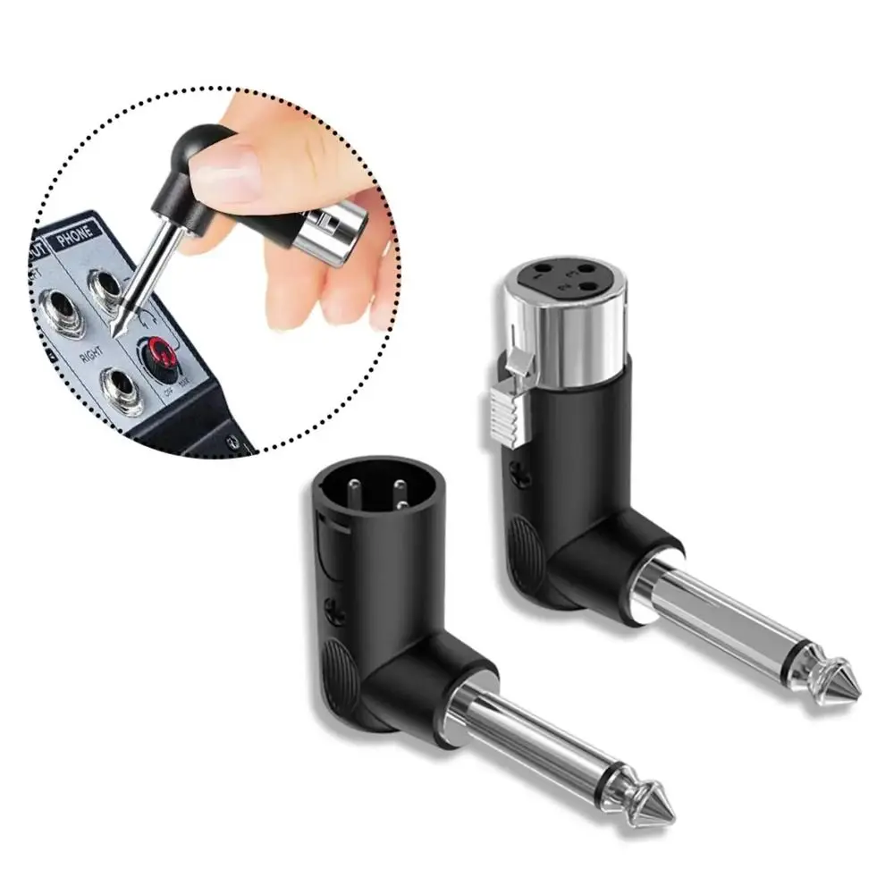 1Pair Plastic Audio Adapter 6.35MM Male Triple Core Sound Converter 3‑Pin XLR Plug‑and‑Play Audio Coupler Microphone Use