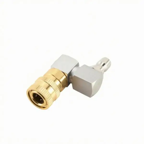 Rotary Swivel Connector 90 Degree Elbow Adapter for Pressure Washer Inline Kink Free Metal Quick Fitting