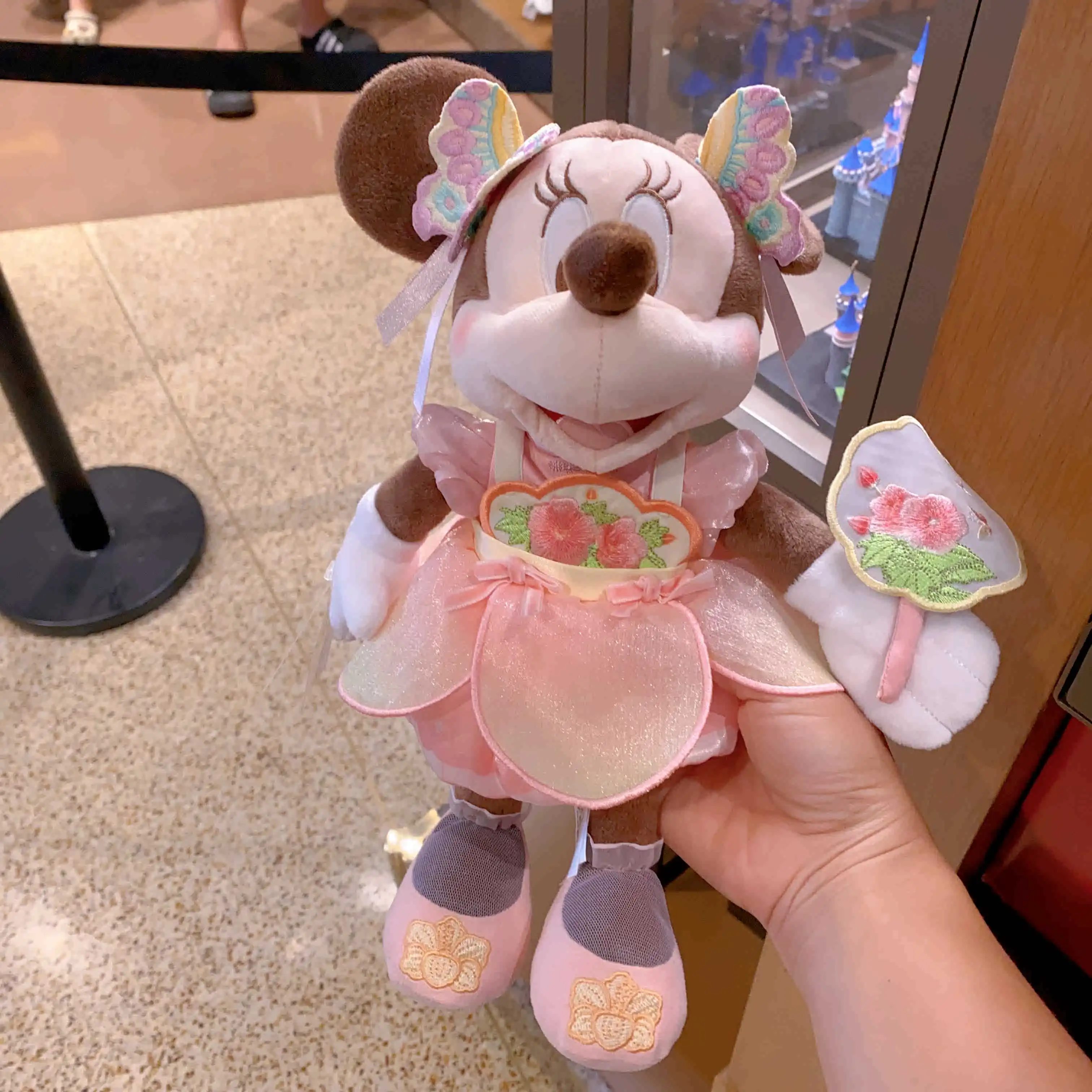 Shanghai Disneyland Mickey and Friends Park Adventure Mickey & Minnie Plush Toy Keychain Keyring Gift Souvenir view 2