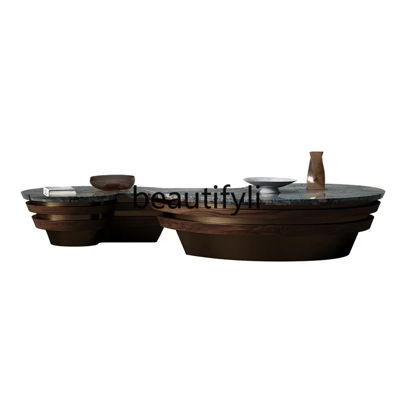 Whole house walnut series, natural luxury stone coffee table