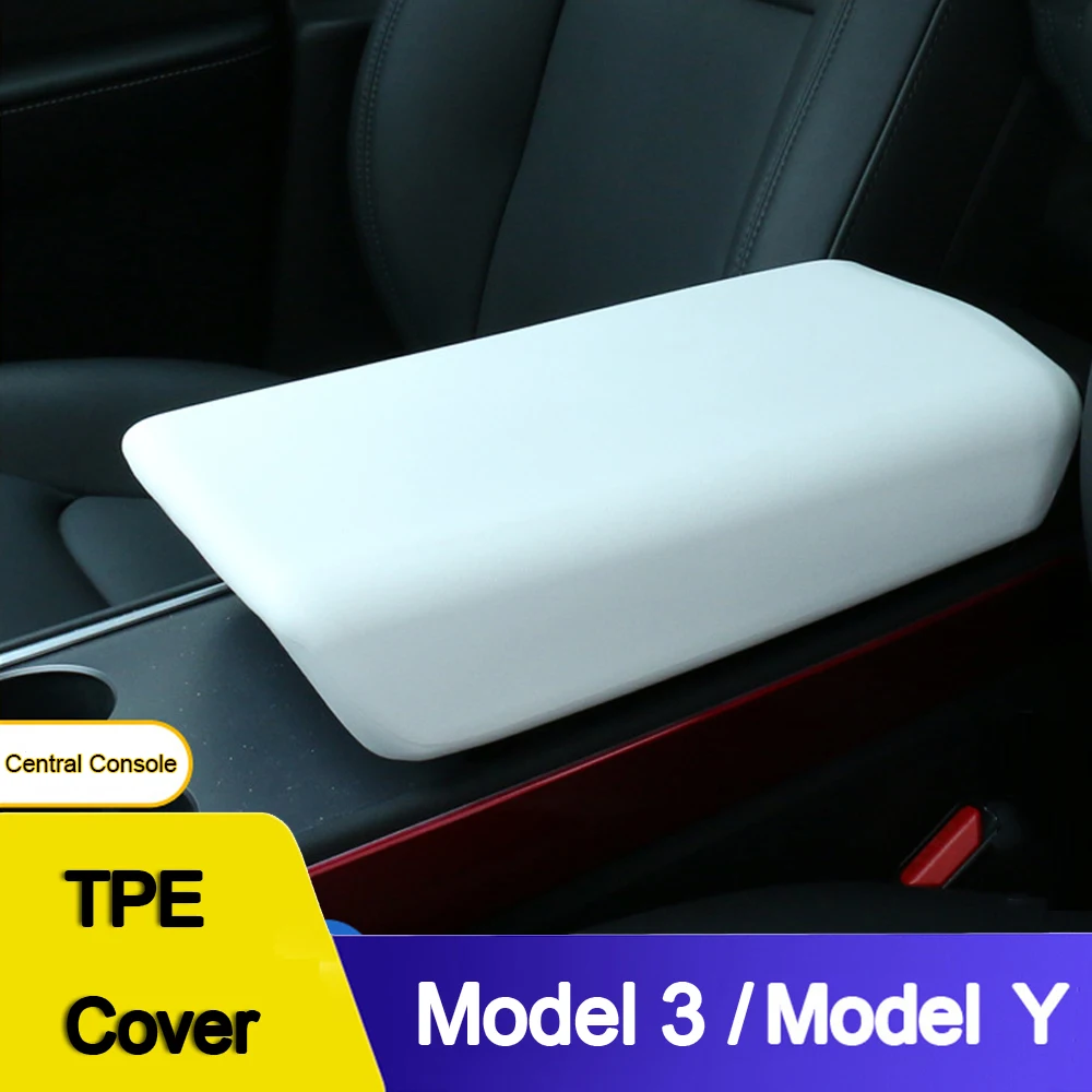 

Car Armrest Mat Center Console Box Cover For Tesla Model 3 /Model Y TPE Soft Protection Pad Scratchproof Armrest Box Case