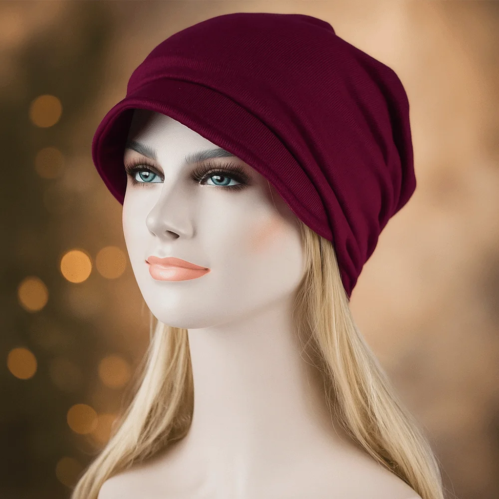 Versatile Sun Protection Brimmed Basin Hat with Brim Breathable Cancer Chemo Cap Lightweight Soft Turban Hat Daily Use