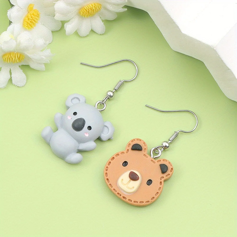 3/8/12pcs Multi-color Bear Cora-shaped Decorative Pendants, DIY Necklaces, Earrings,for Mother's Day Gift Decorative Accessories view 3