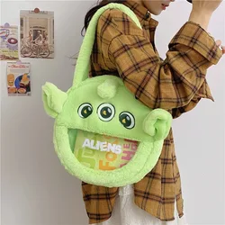 Disney Series Shoulder Bag Lotso Alien Stitch Cute Plush Large Capacity Kawaii Handbag Women Portable Outdoor Soft Lithe Girl