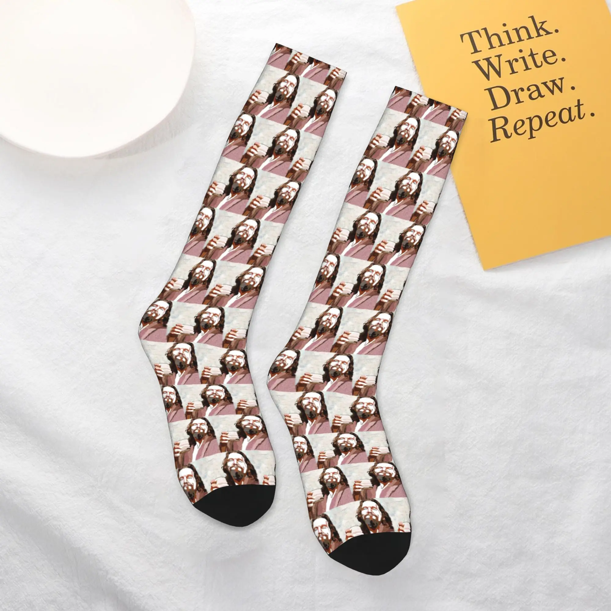 

Всесезонные чулки для экипажа, носки Big Lebowski Dude Portrai, модные длинные носки в стиле хип-хоп в стиле Харадзюку, аксессуары для мужчин и женщин, подарки