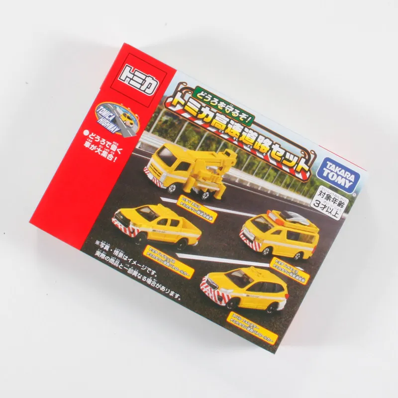 Original TAKARA TOMY Tomica Highway Vehicle Set of 4 Diecast Alloy Mini Model Cars Collectible Gifts for Boys Kids