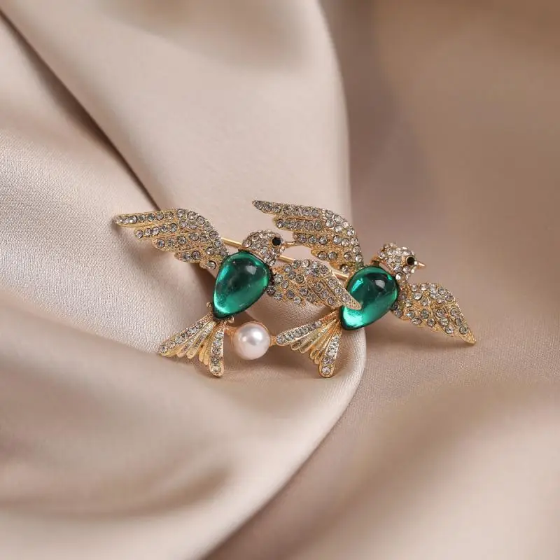 Fashion Exquisite Double Flying Birds Brooches Jewelry Accessries Gifts For Women Clothing Coat