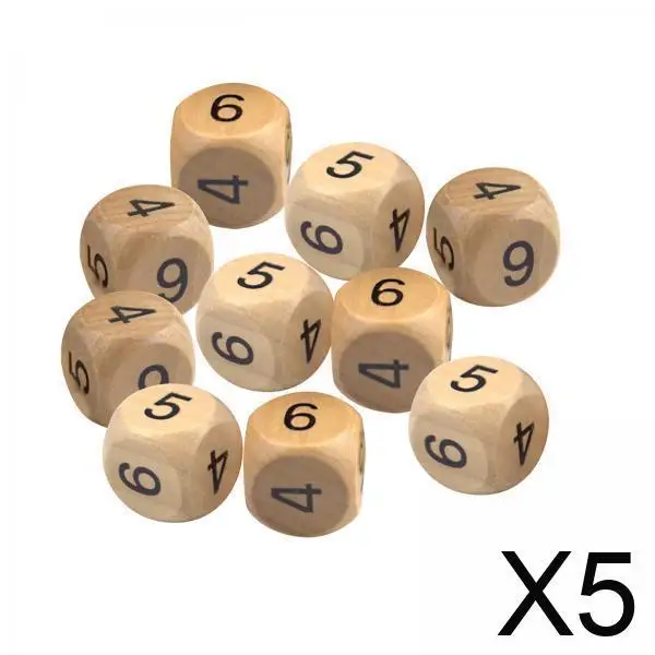 Handgemaakte houten veelvlakkige dobbelstenen hertenontwerp wiskundige teltool tafelspelset voor bordspellen familiefeestactiviteiten