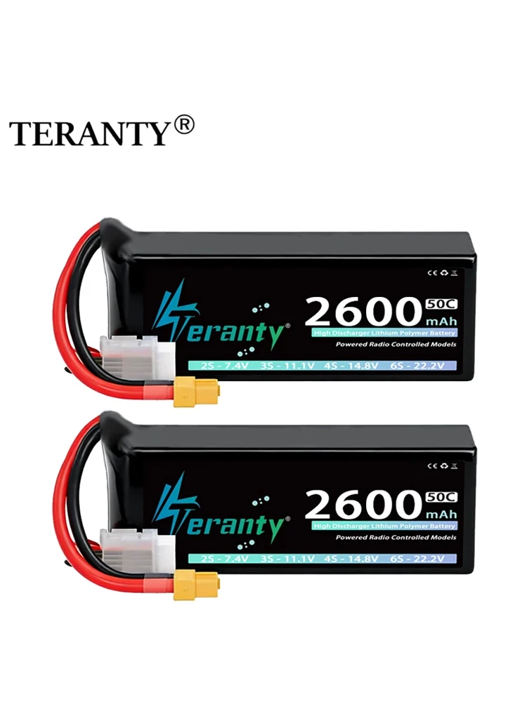 1/2 szt. Teranty 4S 2600mAh 14.8V 50C/100C Akumulator Lipo Softcase z wtyczką T XT60 do samochodów RC, łodzi, dronów RC FPV, helikopterów, ciężarówek — zdjęcie produktu 7