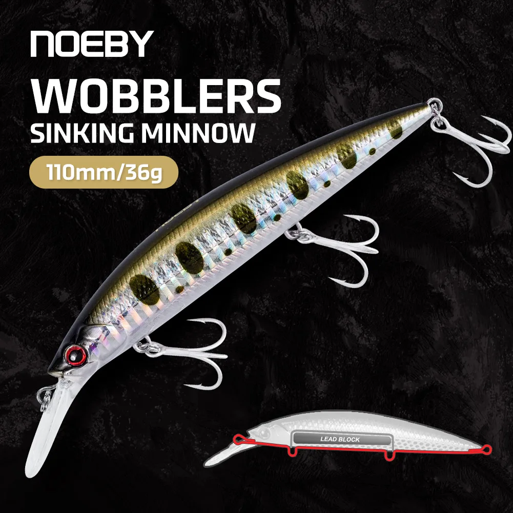 NOEBY Jerkbait Minnow 110mm – Señuelo hundimiento lento para agua salada - imagen 3