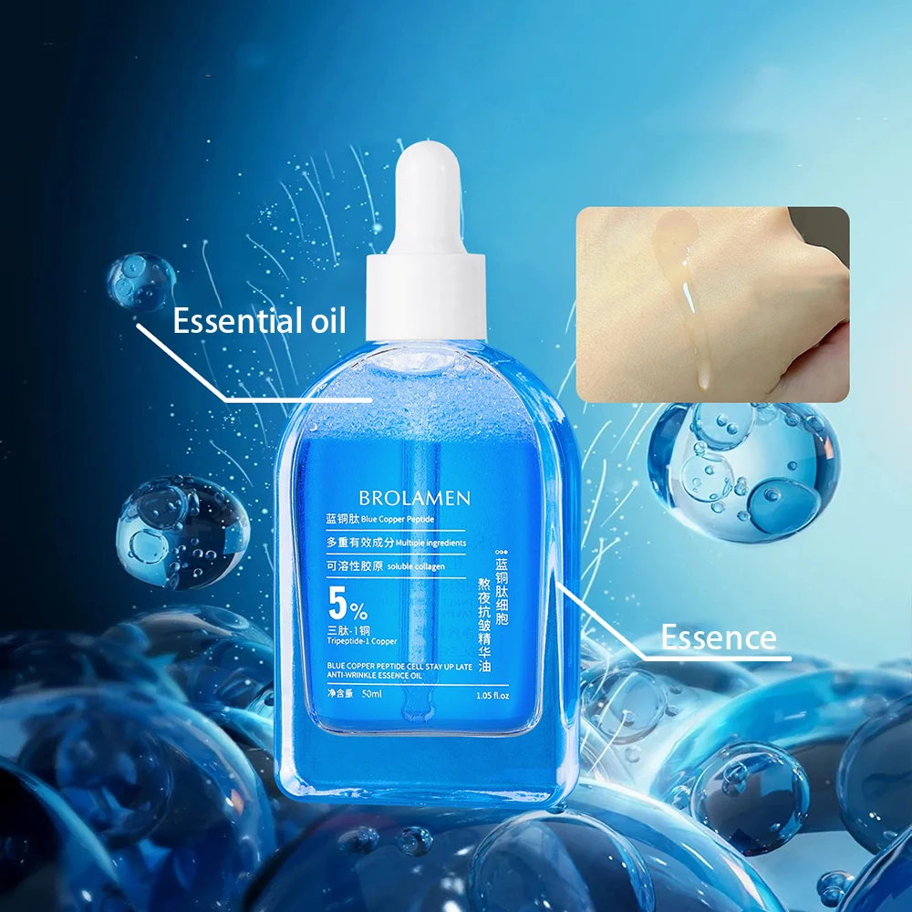 

Blue Copper Peptide Essence Oil Anti Wrinkles Brighten Muscle Penetration Beauty Moisturizing Face Serum Korea Skin Care Product