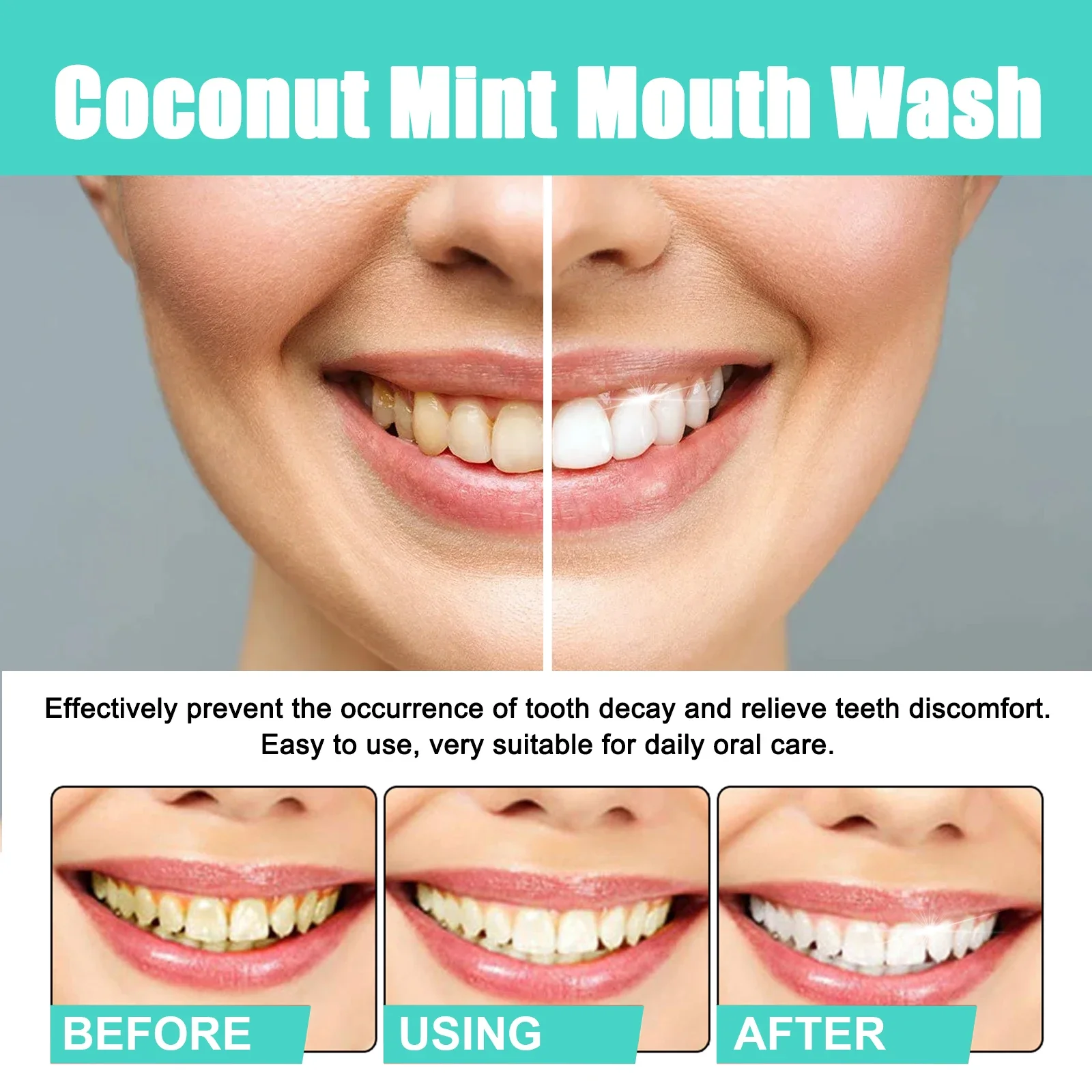 Mint Mouthwash with Tongue Scraper To Clean The Mouth,Whiten Teeth, Remove Dental Calculus.Tongue Cleaning and Oral Care Tools