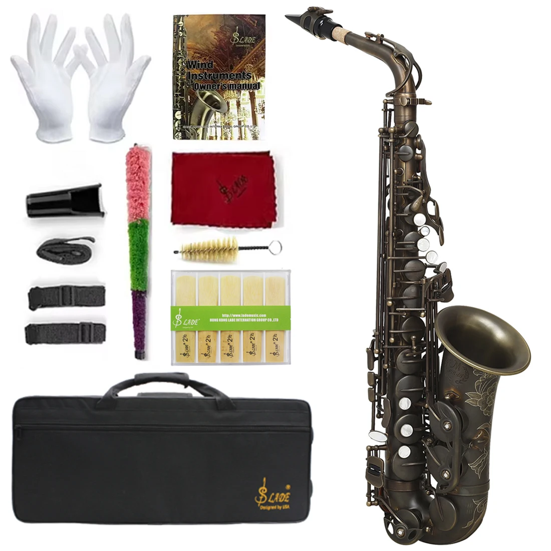 

Винтажный латунный саксофон в стиле ретро, альт-саксофон для начинающих для взрослых, студентов, саксофон Eb, профессиональный саксофон с деревянными духовыми деталями