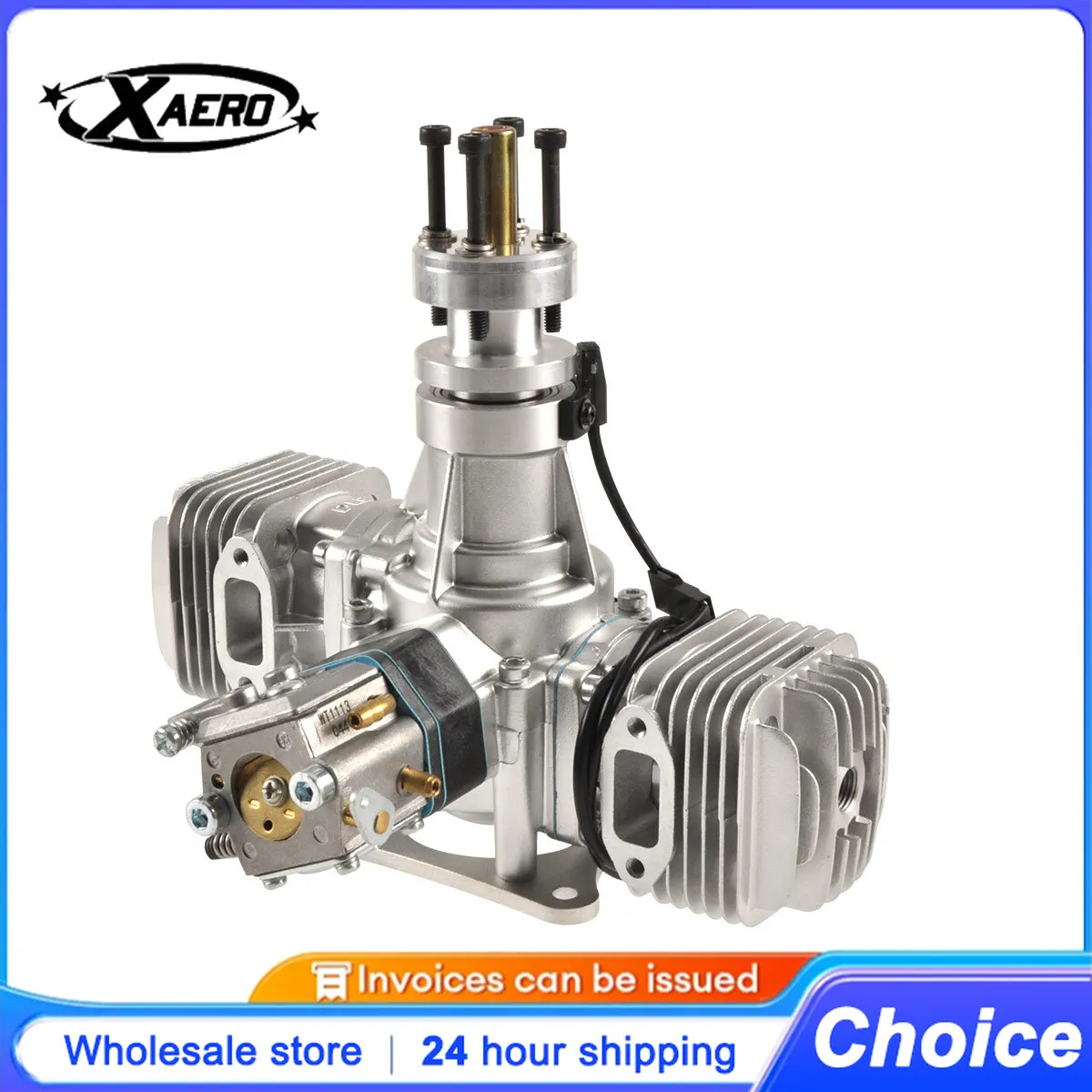 

DLE40 40CC Twin-Cylinder 2-Stroke Engine for RC Airplane - Side Exhaust & Hand Start, Natural Air-Cooled