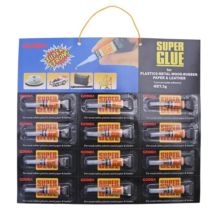 

Super glue 502 Cardboard packaging 3g 12pc Billiards Scalp Nail Drilling Jewelry Plastic Universal Instant Glue 502 Super Glue