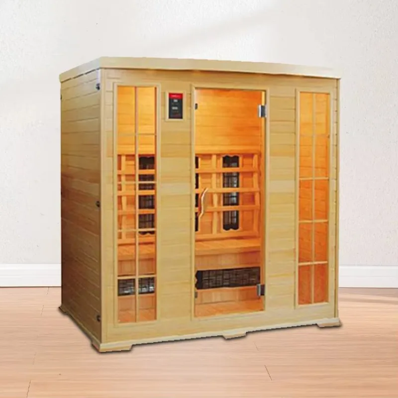 Modern Design Large Size Solid Red Cedar Wood Indoor Sauna Room High Quality 2-Person Home Spa 6kw Electric Heating
