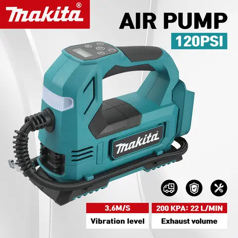 Makita 새로운 DYS59 휴대용 자동 무선 팽창기 18V 배터리 전기 공기 펌프 자동차 타이어 휴대용 공기 압축기