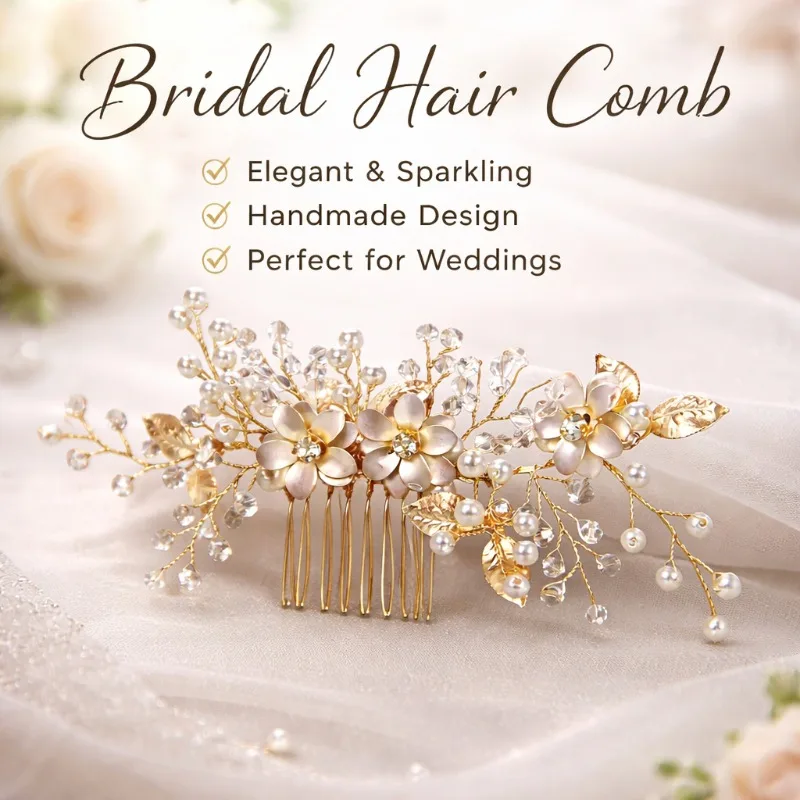 

Craft Design Gorgeous Wedding Gown Matching Decor Ideal for Bridal Hairstyle Decoration on Big Ceremony Days Hair Accessories
