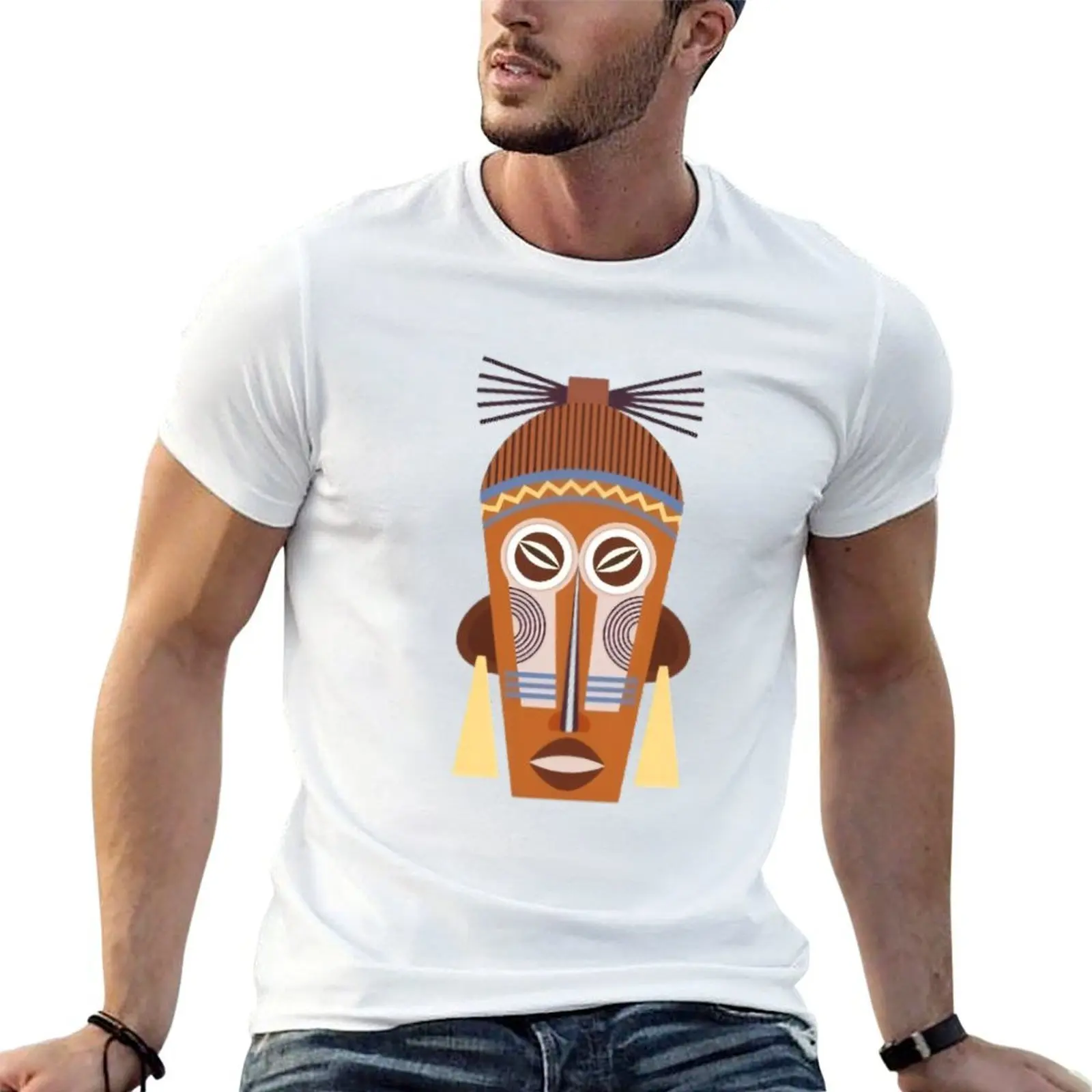 

AFRICAN MASK AND FACE, AFRICAN ART 3 T-Shirt t shirts for man graphic funny funny t shirts cotton T-Shirt