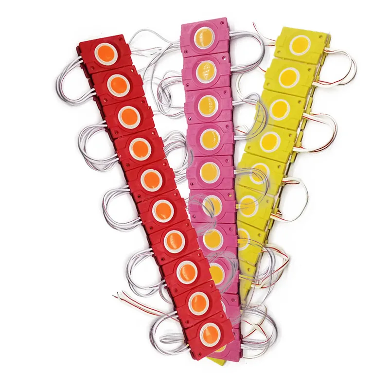 

10 шт./лот. Новые светодиодные COB-модули с линзой, 12 В, для рекламной подсветки, холодный белый, красный, зеленый, синий, для объемных букв