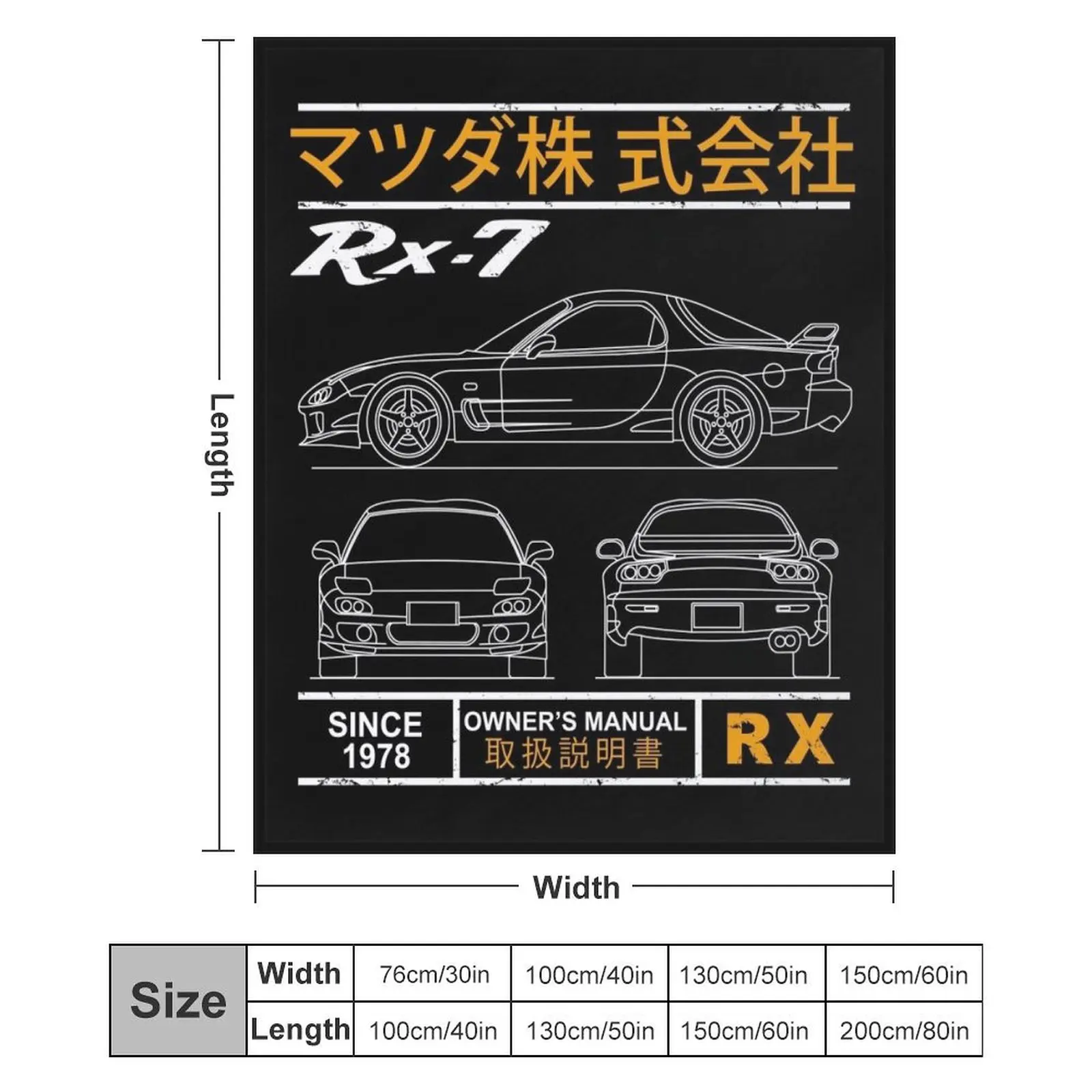 Blueprint of the RX7 Throw Blanket Bed Blankets For Sofas Blankets