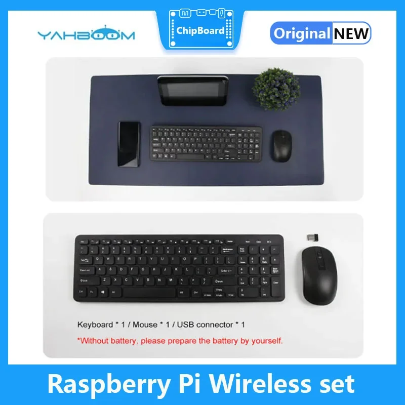 Wireless Keyboard and Mouse Set 4B Compatible with Raspberry Pi 5 Jetson NANO RDX-3 USB Driver-free 2.4G