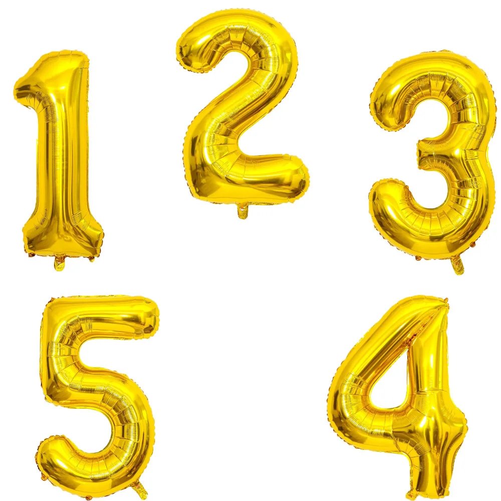 Ballon chiffre en feuille d'hélium doré de 32 pouces, 10 11 12 13 14 15, fournitures de décoration pour fête d'anniversaire, anniversaire de mariage