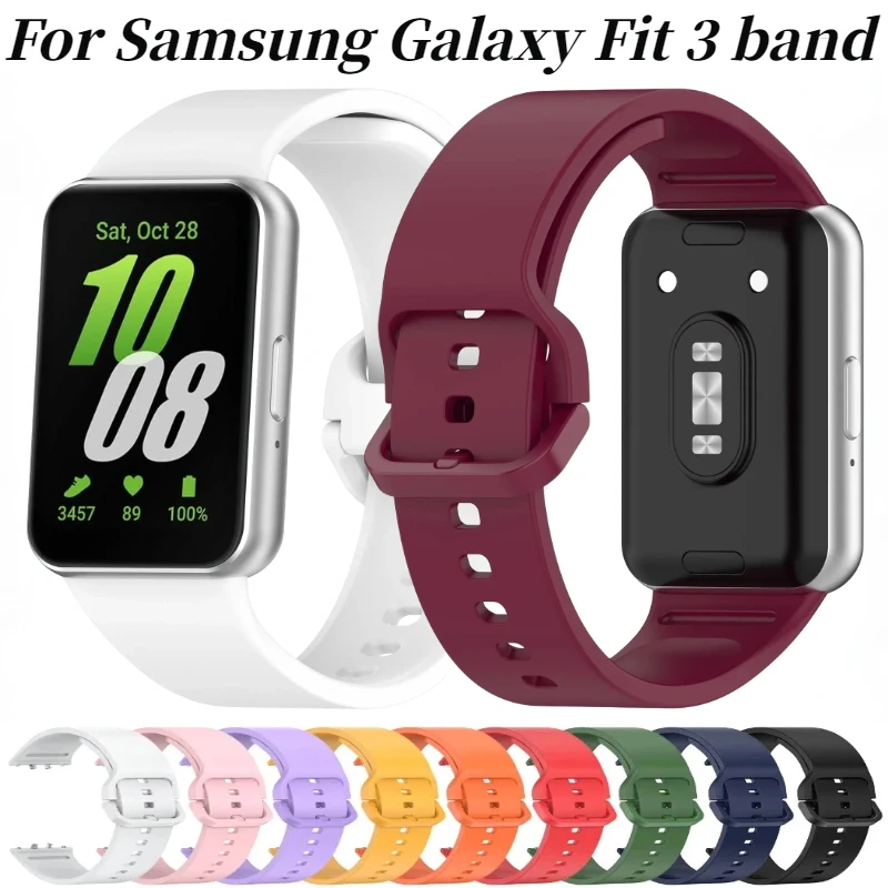 

Силиконовый ремешок для Samsung Galaxy Fit 3, официальный мягкий браслет, удобный браслет для Samsung Galaxy Fit3, аксессуары для ремня