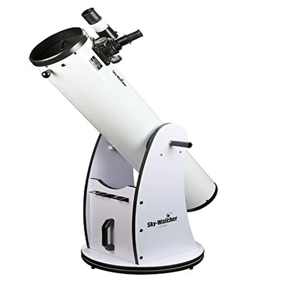 Traditional Dobsonian 8-inch Telescope Kit Large Aperature Tension Control Handles 94% Reflective Mirrors Teflon Bearings