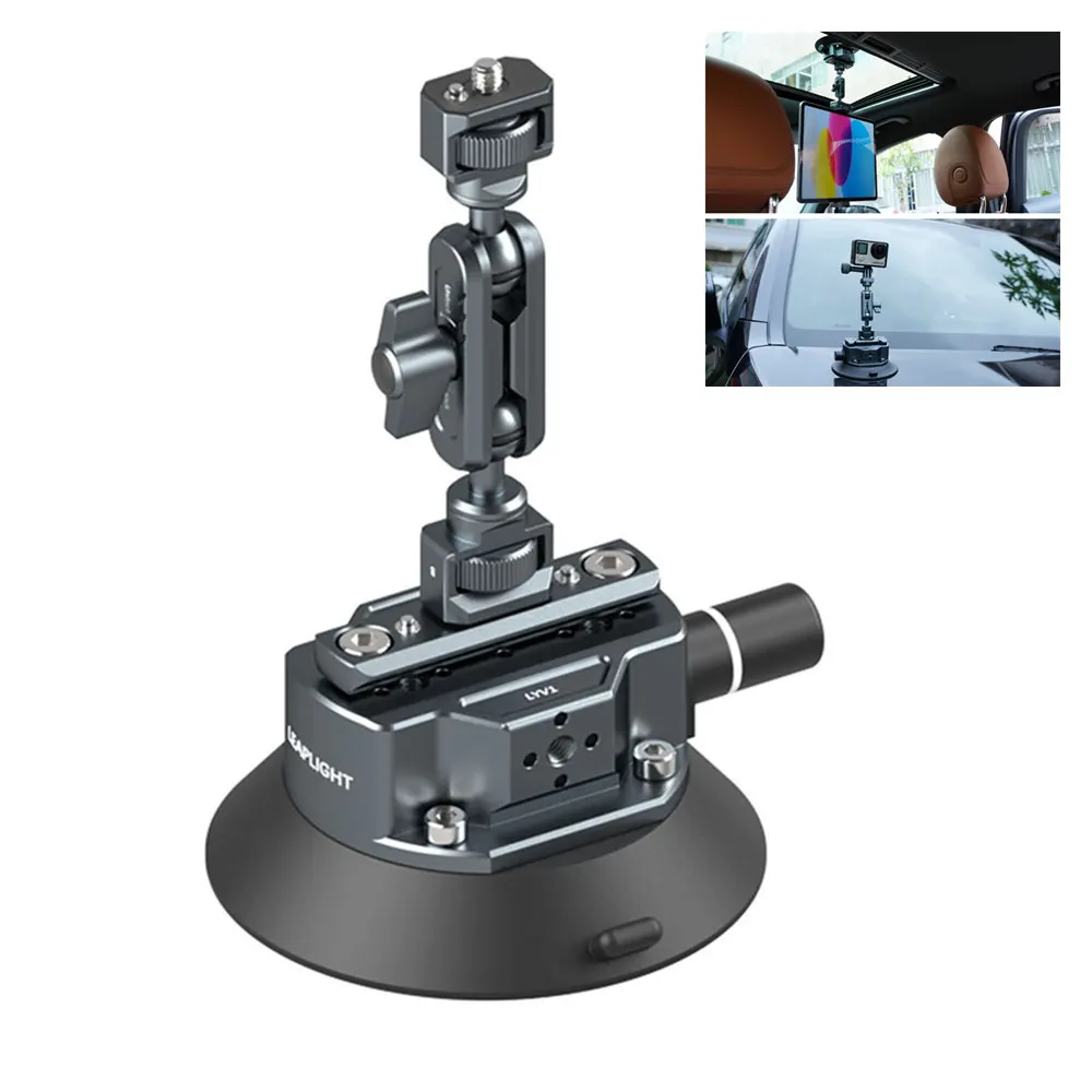 Nowa ręczna pompka samochodowa z przyssawką uchwyt na kamera akcji na telefon z 360 regulowaną 1/4 "3/8" do kamera akcji Gopro Insta360 DSLR