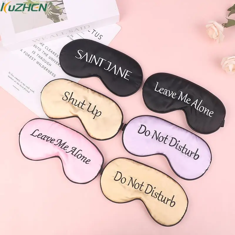 Embroidery With Six Styles Of Prompts Silk Sleep Mask Adjusting Button Travel Soft Sleeping Mask Eye Patches For Sleeping Aid