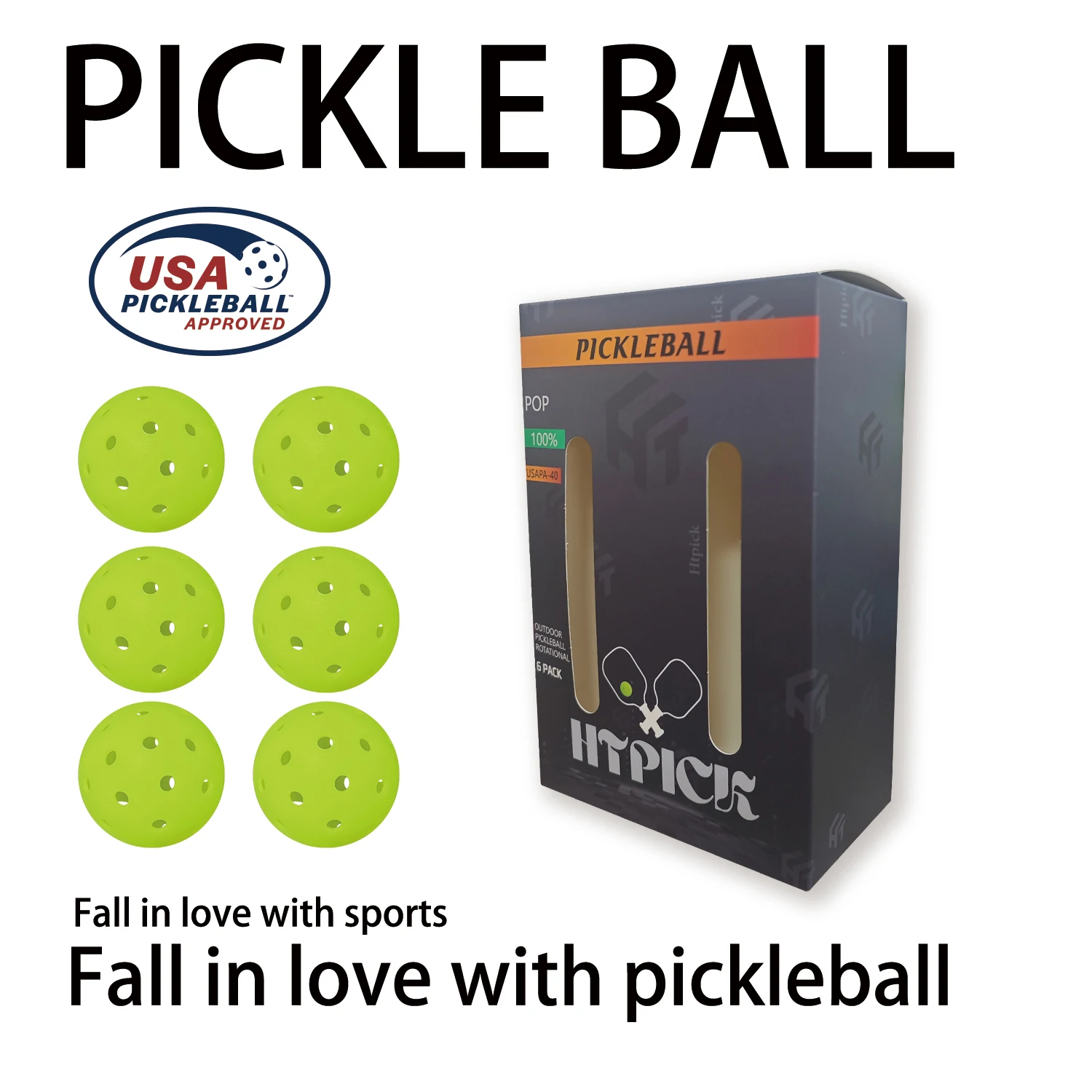 

Мячи для соревнований бренда HTPICK Pickleball — формованные под давлением мячи, 3 мяча в упаковке, 6 мячей в упаковке